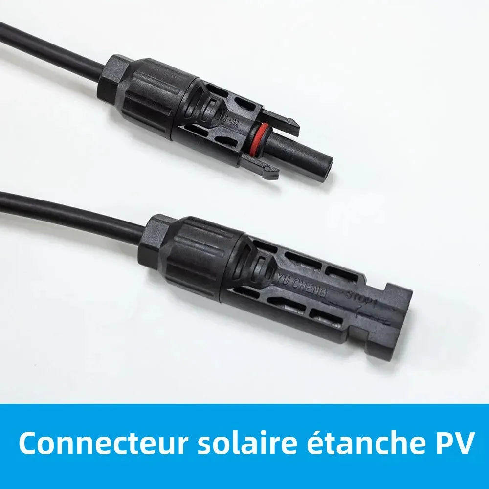 Câble PV pour panneau solaire noir/rouge, évalué 2,5 mm2 4 mm2 avec connecteur étanche
