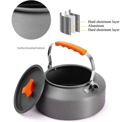Bouilloire de camping légère en alliage d'aluminium