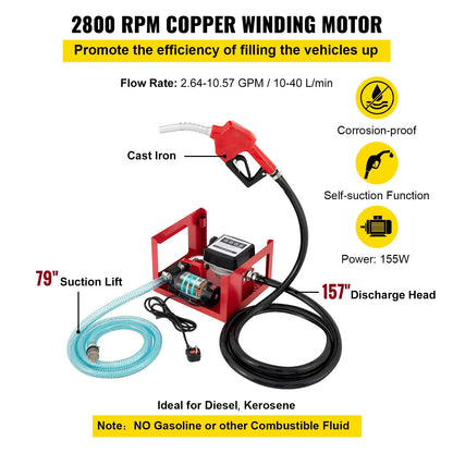 220V 155W Diesel Kerosene Fuel Transfer Pump