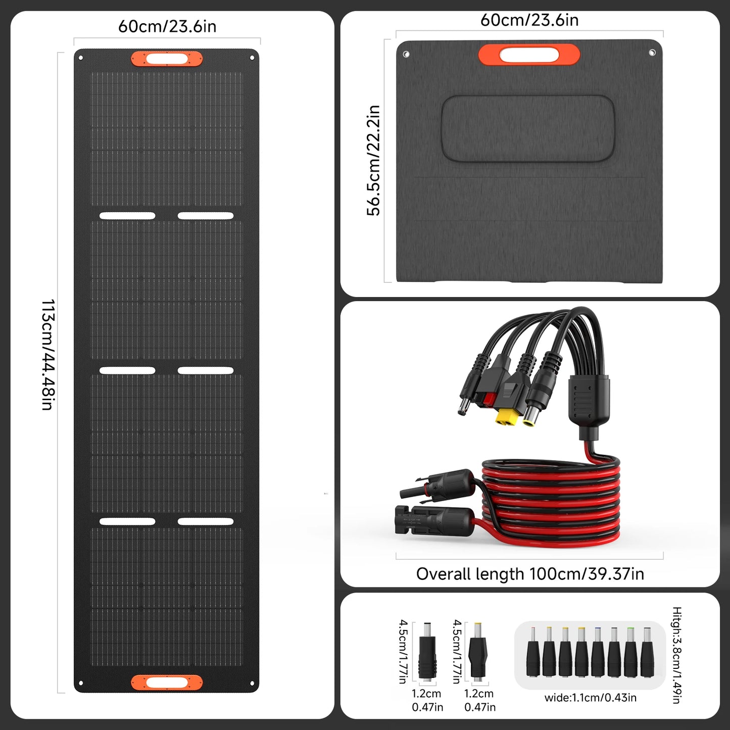 Panneau Solaire Flexible 100W à 200W — Monocristallin 25,5%, Portable, Maison & Camping