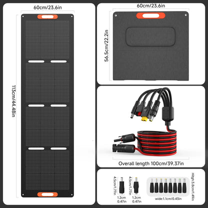 Panneau Solaire Flexible 100W à 200W — Monocristallin 25,5%, Portable, Maison & Camping
