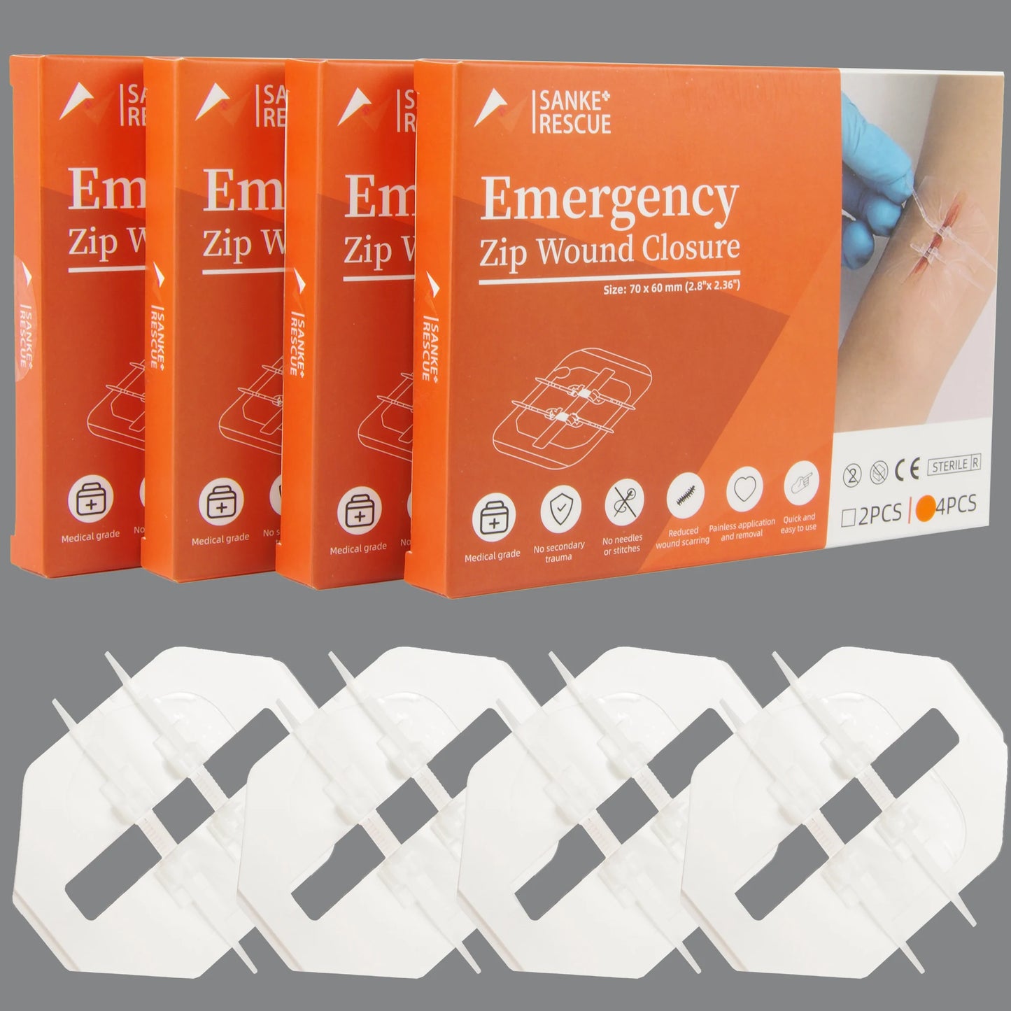 Dispositif de fermeture de plaie indolore de premiers secours