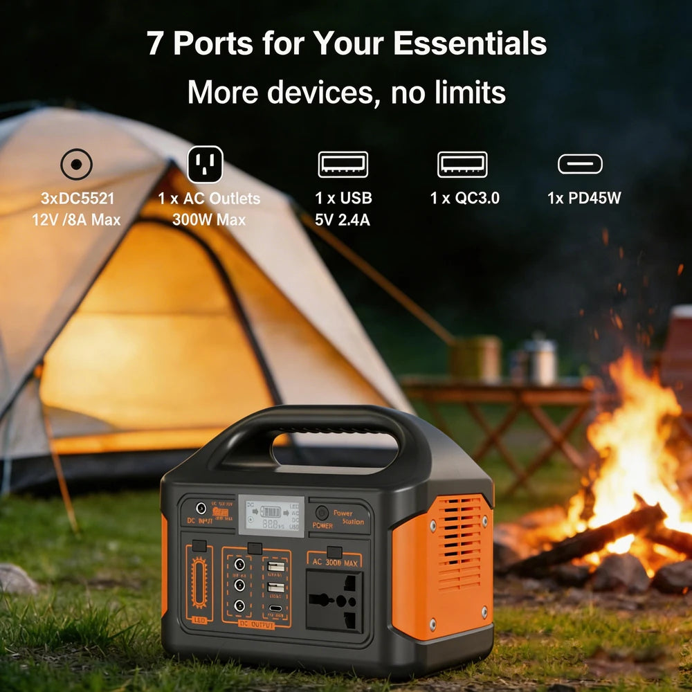 Station d'alimentation portable 300W, générateur solaire