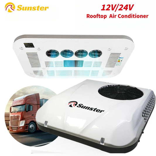 Climatiseur de toit pour camping-car 12V/24V DC à faible bruit et haute efficacité
