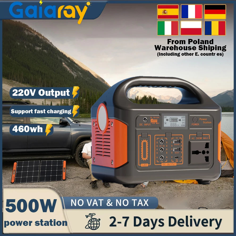 Centrale électrique Portable 500W, générateur solaire, Batteries LiFePo4, 220V