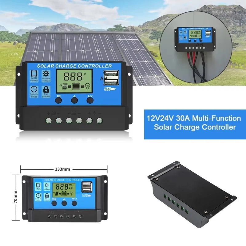 Panneau solaire 1000W 12V, cellule solaire avec contrôleur 60A 100A