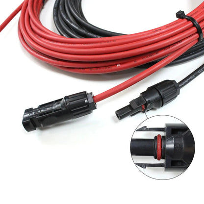Câble PV pour panneau solaire noir/rouge, évalué 2,5 mm2 4 mm2 avec connecteur étanche