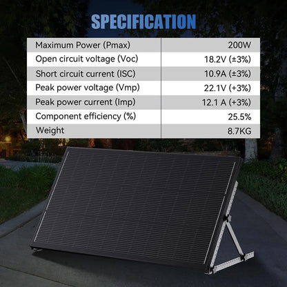 Panneau Solaire 200W à 800W — Monocristallin Type N 18BB, Efficacité 25,5%, Hors Réseau