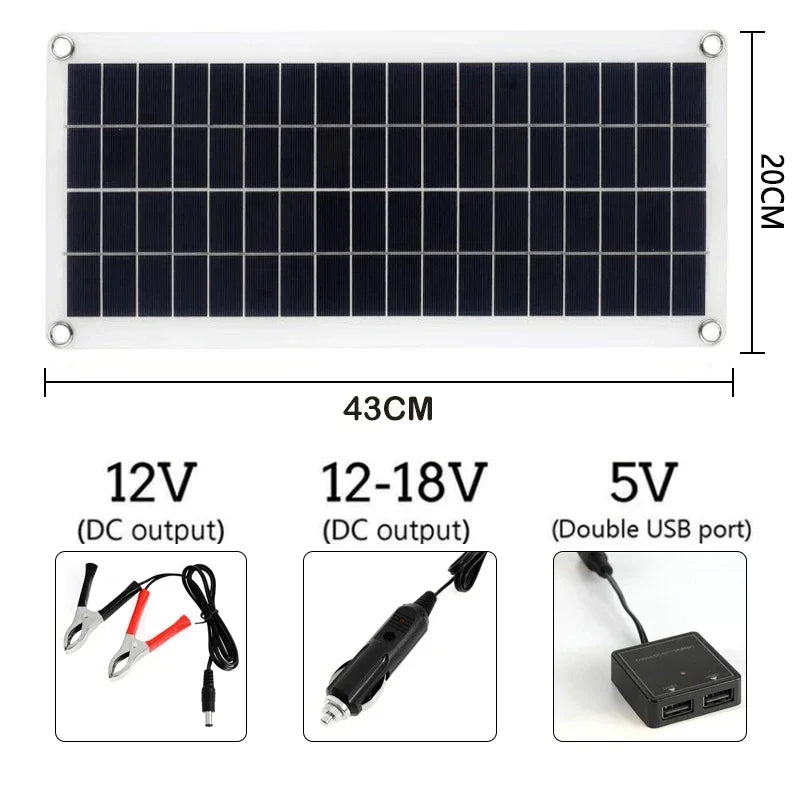 Panneau solaire 1000W 12V, cellule solaire avec contrôleur 60A 100A