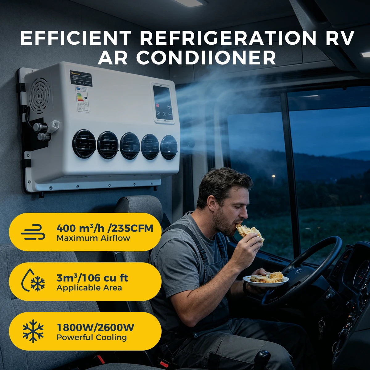Climatisation de toit électrique 12V 24V de camping-car