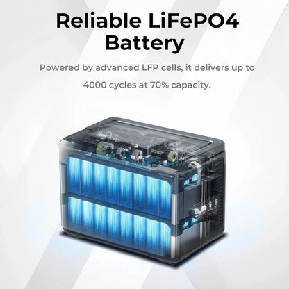 Station d'alimentation portable 1800W – 1024Wh LiFePO4 silencieuse