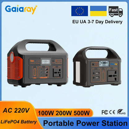Station d'alimentation portable 100W 200W 500W avec batterie LiFePO4