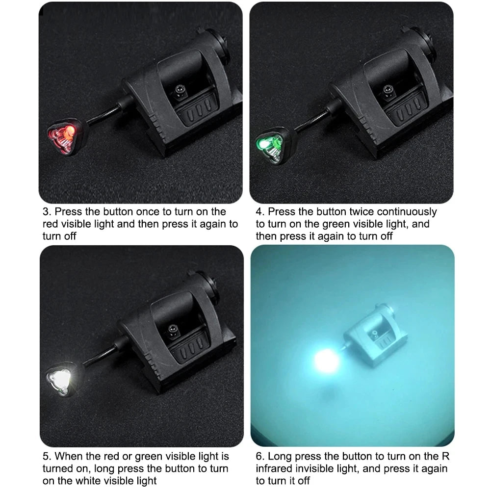 Lampe de poche LED 3 modes, éclairage de nuit extérieur pour la chasse au laser,