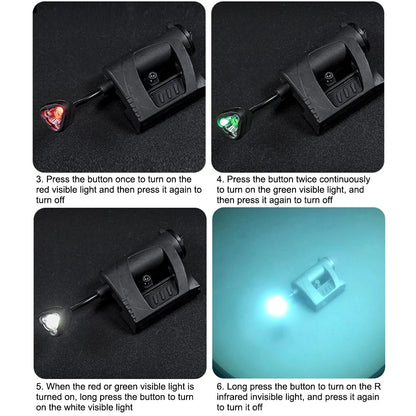 Lampe de poche LED 3 modes, éclairage de nuit extérieur pour la chasse au laser,