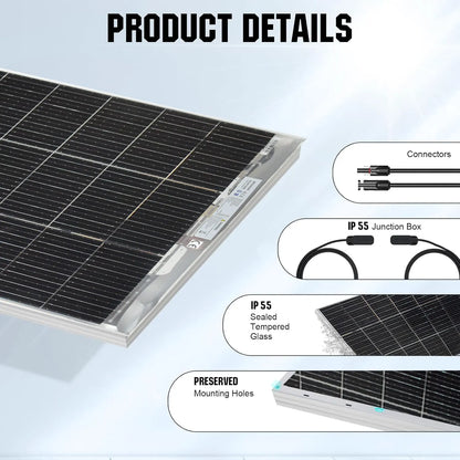 120W 240W panneau solaire transparent 18V panneau solaire bifacial