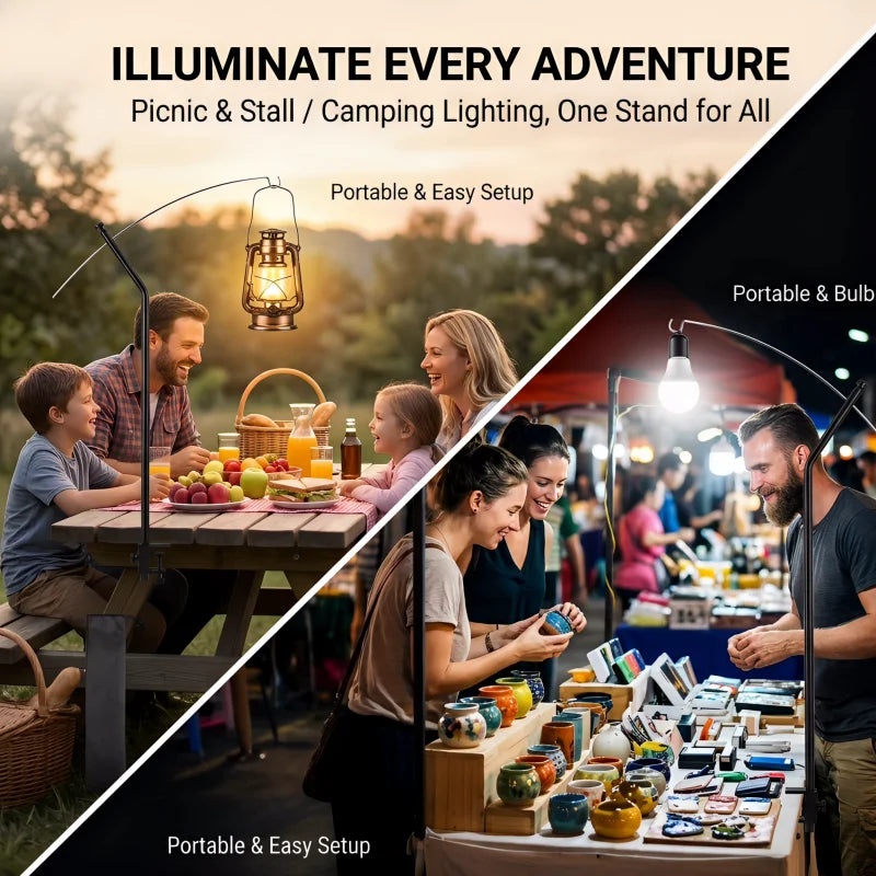 Support de lampe de camping ultraléger avec réglage à 360°