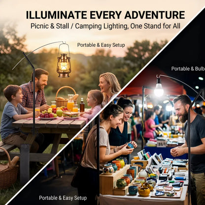 Support de lampe de camping ultraléger avec réglage à 360°