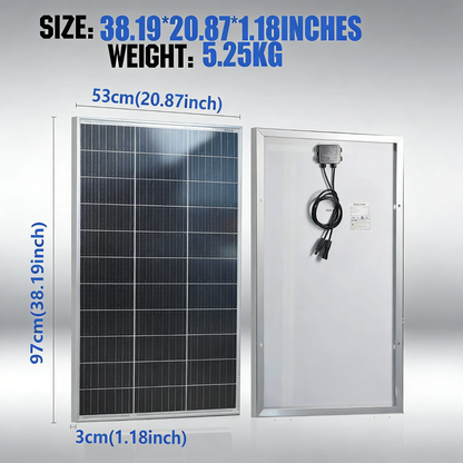 Panneau solaire en verre trempé haute efficacité 100W