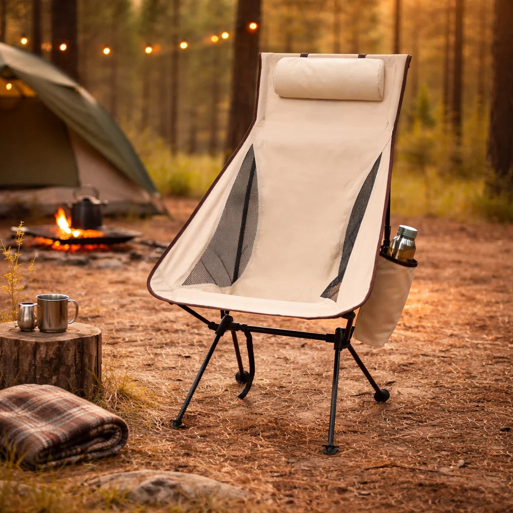 Chaise de camping pliable, cadre en alliage d'aluminium, tissu Oxford