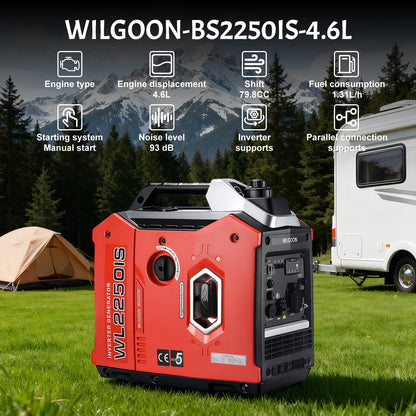 Générateur à essence monocylindre quatre temps 2000W, plus silencieux