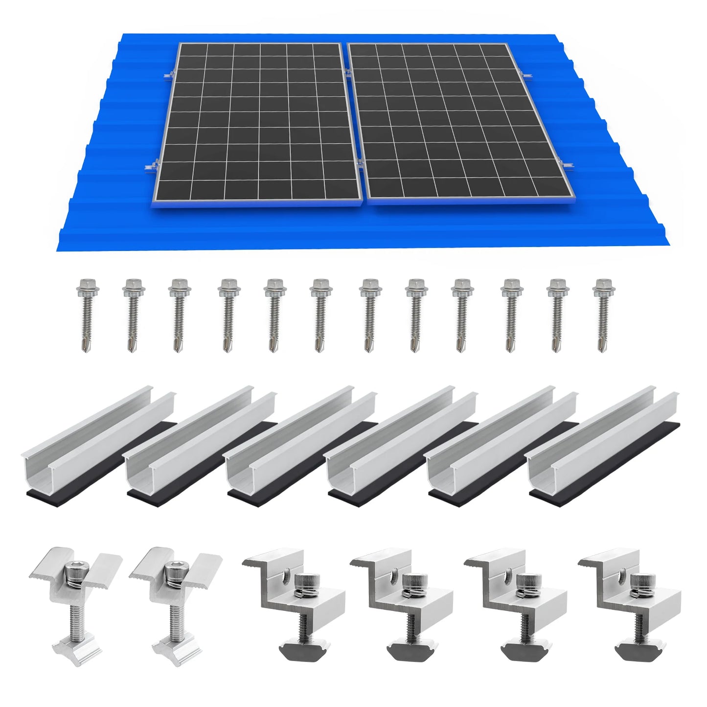 Kit de support de montage de panneau solaire avec mini rails