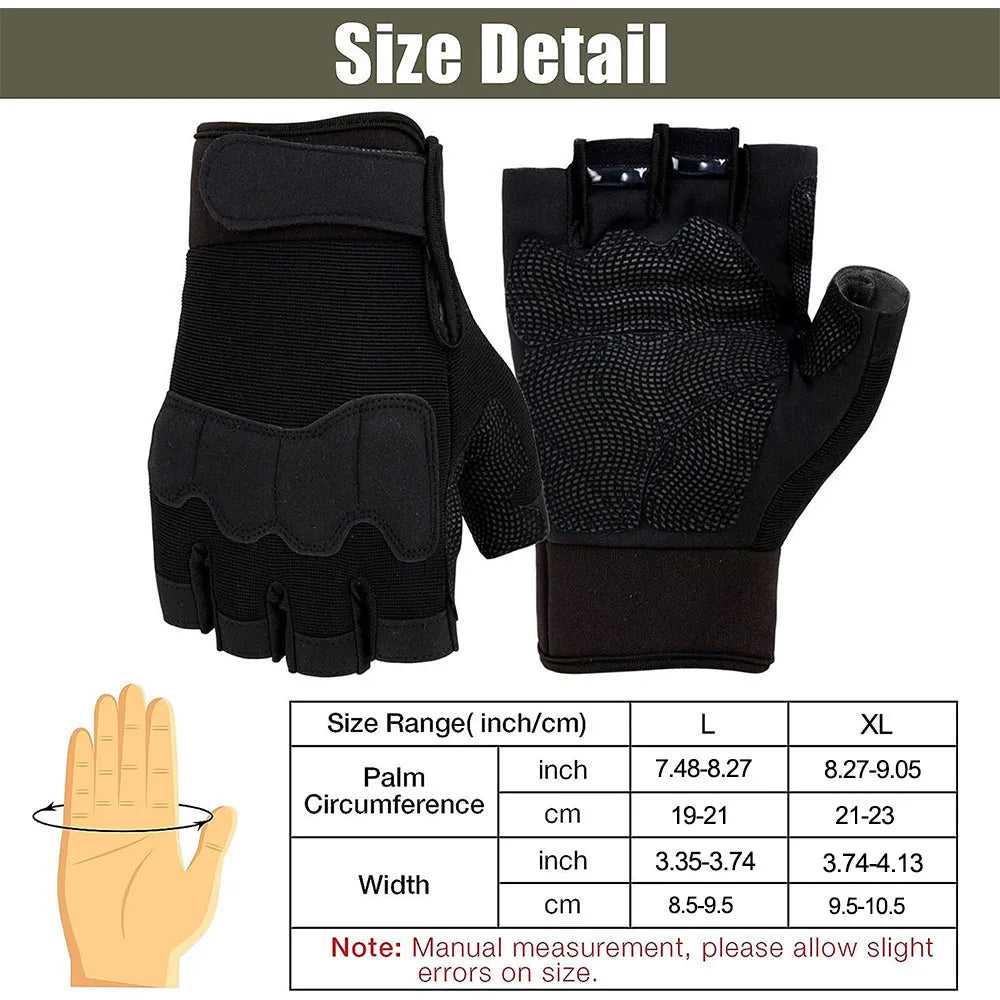 Gants tactiques sans doigts, protection des articulations