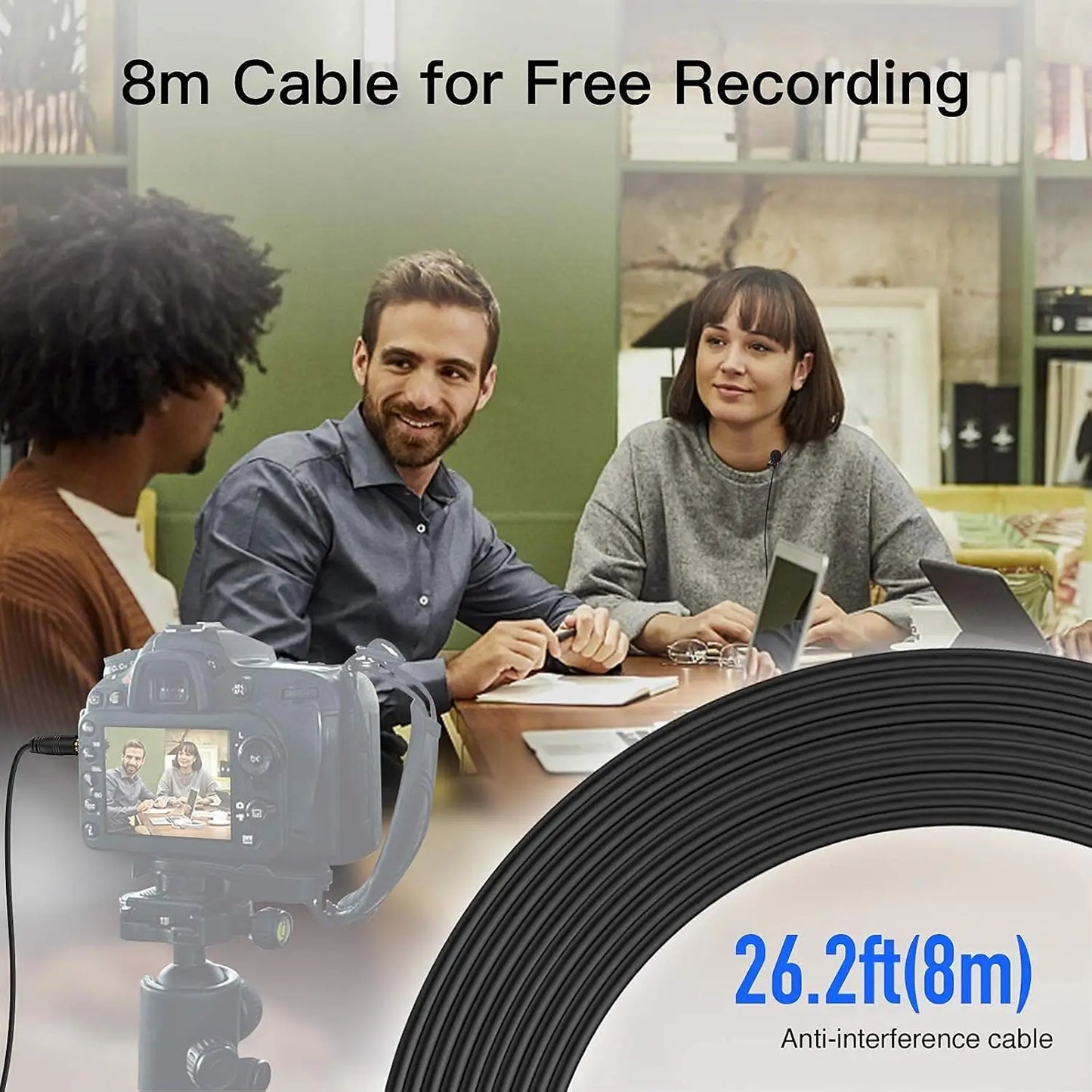 Microphone pour iPhone, PC, Android avec réduction du bruit