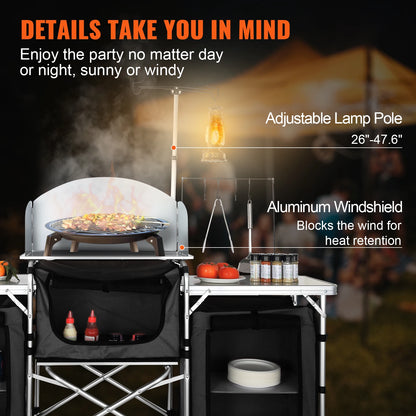 Outdoor Kitchen Table Foldable Cabinet Aluminum Kitchen Storage Rack