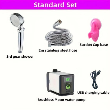 Douche électrique portable, pompe intelligente intégrée rechargeable