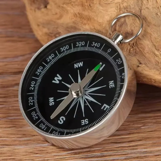 Porte-clés boussole en alliage d'aluminium