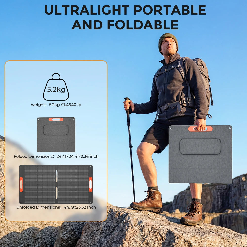 Panneau Solaire Flexible 100W — Monocristallin 25,5%, Portable, Maison & Camping