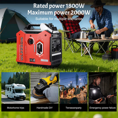 Générateur à essence monocylindre quatre temps 2000W, plus silencieux