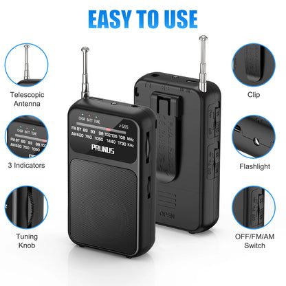 Mini Radio de poche portable AM FM AAA USB-C