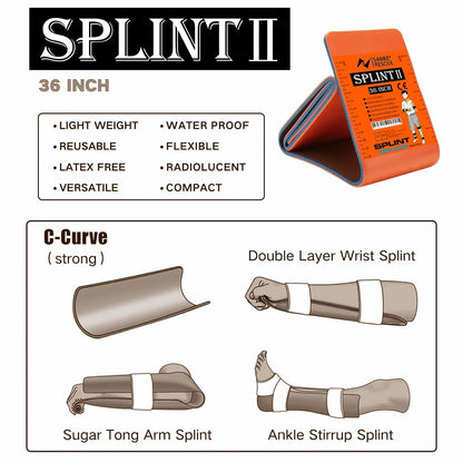 SANKE RESCUE-Attelle de premiers soins, 36/18 "XTuc", attelle de soutien du poignet et du pouce, tendinite, protecteur de pouce contre l'arthrite, garde, main droite