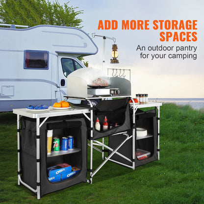 Outdoor Kitchen Table Foldable Cabinet Aluminum Kitchen Storage Rack
