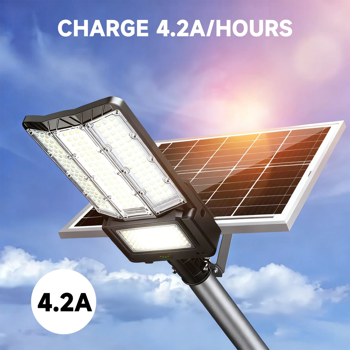 Panneau Solaire 50/100W 6V Éclairage Public — Charge Rapide, IP65, 53×35cm, Haute Efficacité