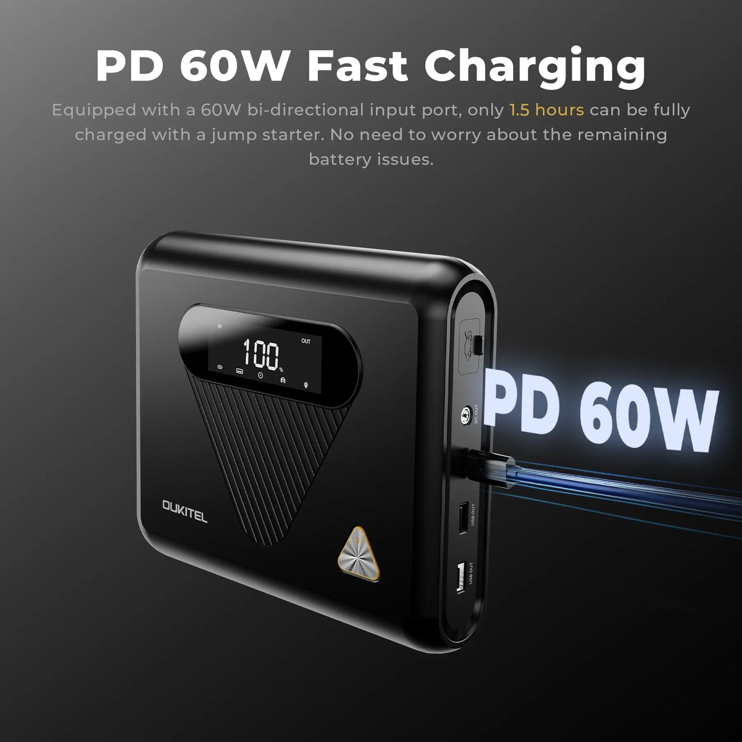 Démarreur de voiture portable 1350A – 80Wh / 27500mAh