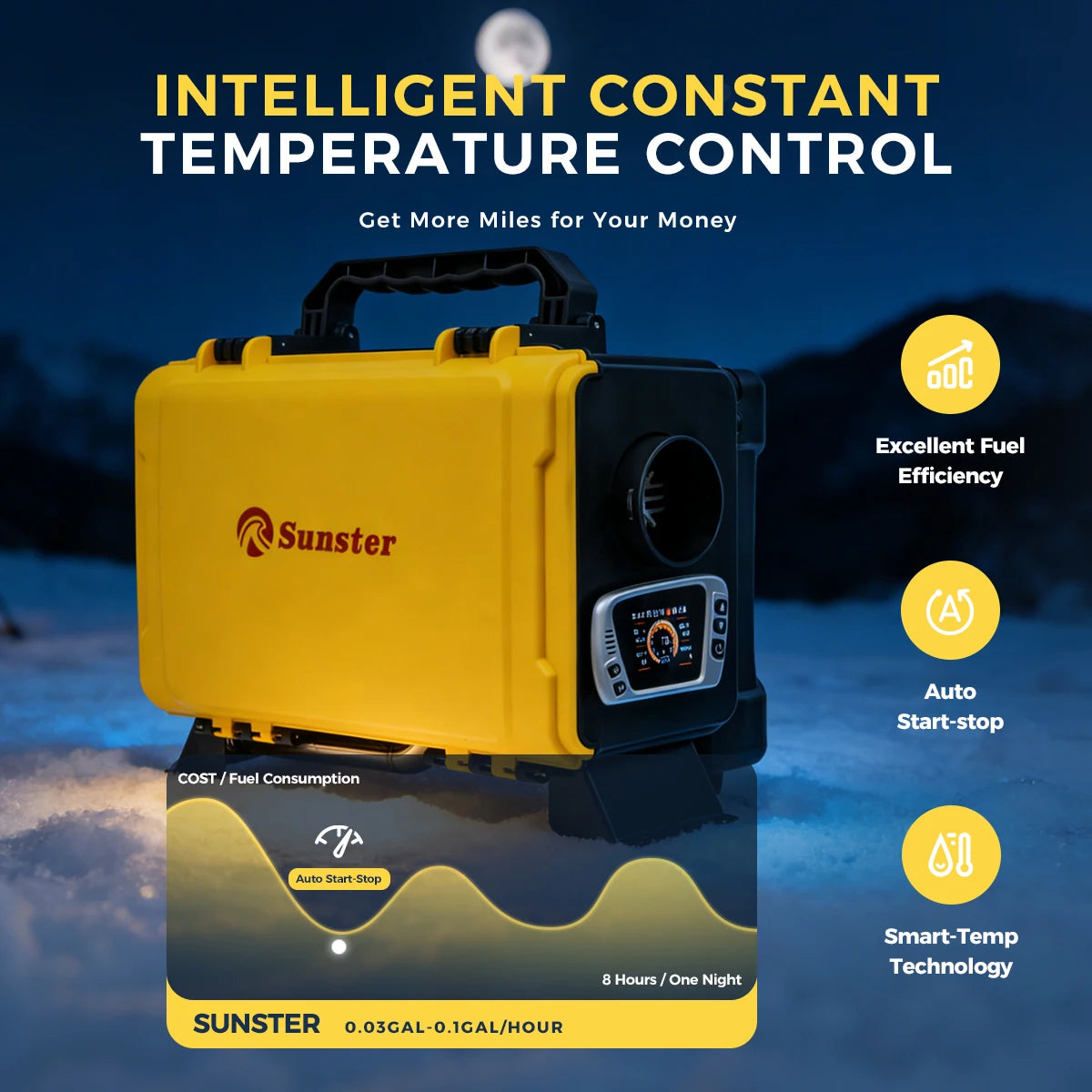 Réchauffeur d'air Diesel Portable 8KW 12V 220V, avec application Bluetooth