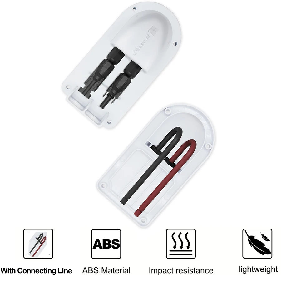 Boîtier de jonction à double entrée de câble solaire 10AWG