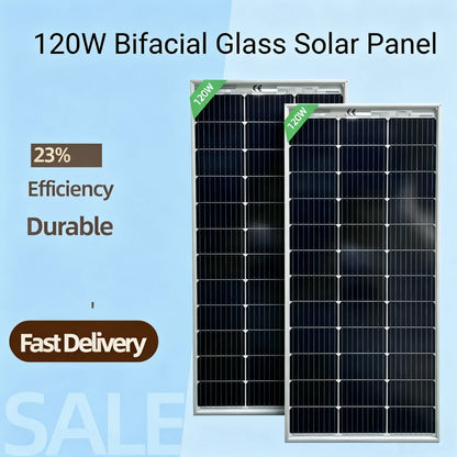 Panneau solaire bifacial en verre 120W