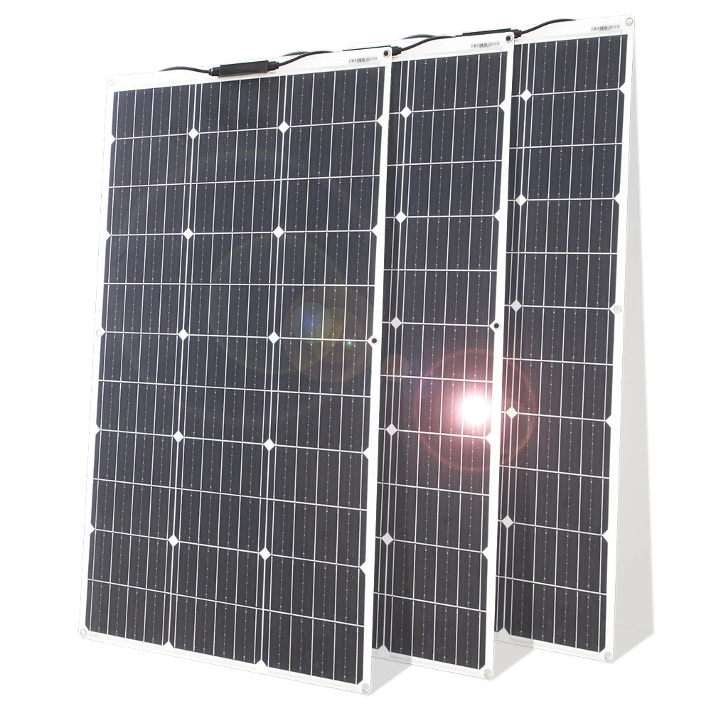 Kit de panneaux solaires flexibles 12V, 100W 200W