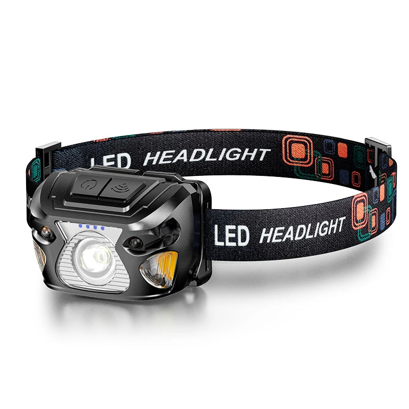 Lampe frontale Led puissante avec capteur de mouvement