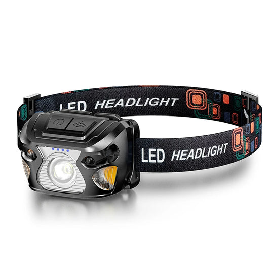 Lampe frontale Led puissante avec capteur de mouvement