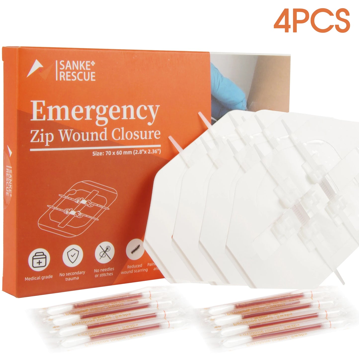Dispositif de fermeture de plaie indolore de premiers secours
