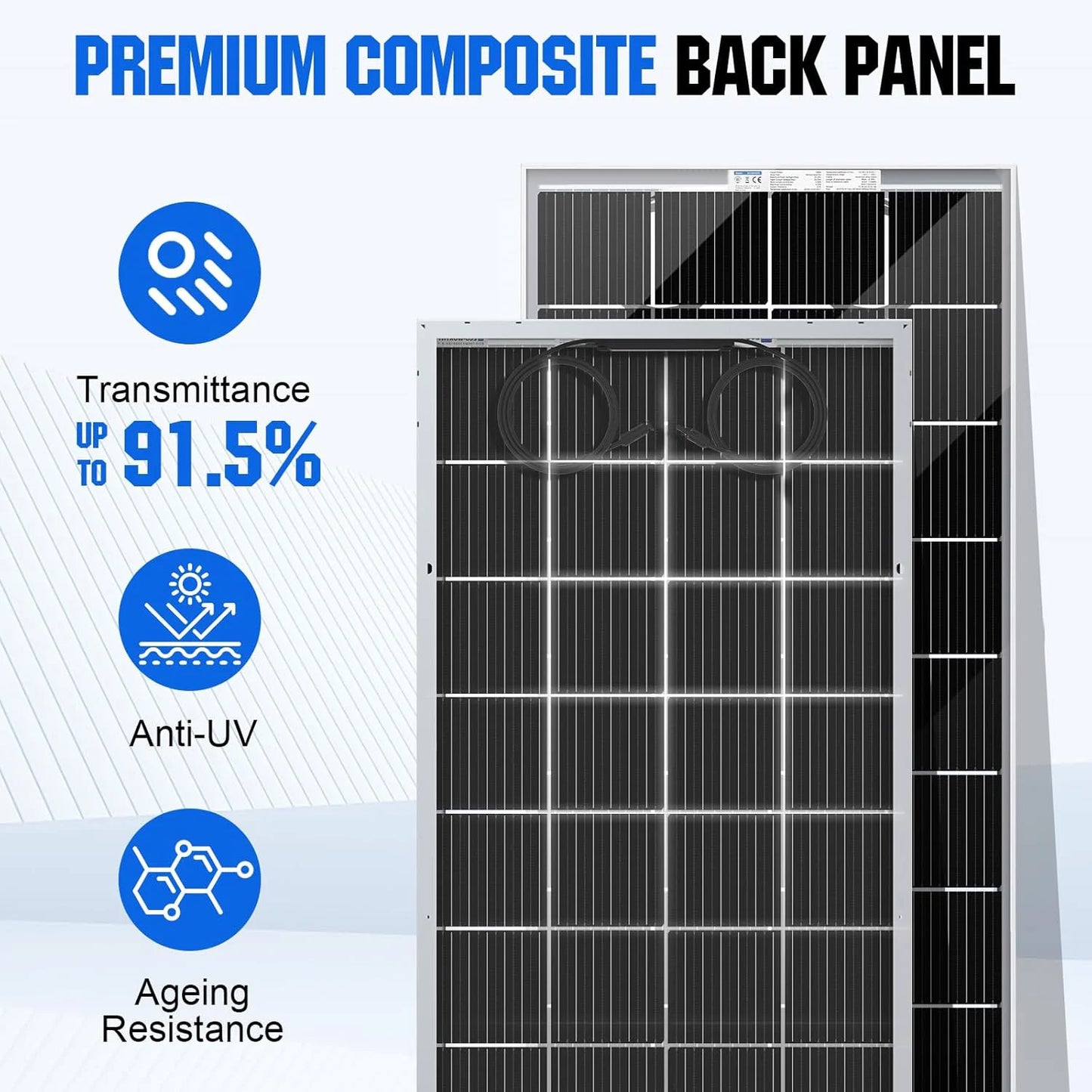 120W 240W panneau solaire transparent 18V panneau solaire bifacial