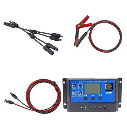 Chargeur solaire avec directions, contrôleur 12V, 24V, 60A, 50A, 40A, 30A, 20A, 10A
