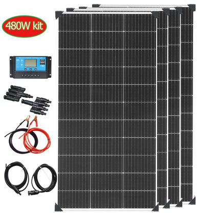 Panneau Solaire Rigide 120W 18V — Monocristallin Type N, 24%, 1 à 10 Pièces (120W à 1200W)