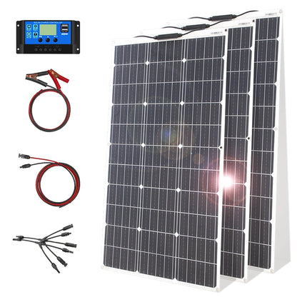 Kit de panneaux solaires flexibles 12V, 100W 200W