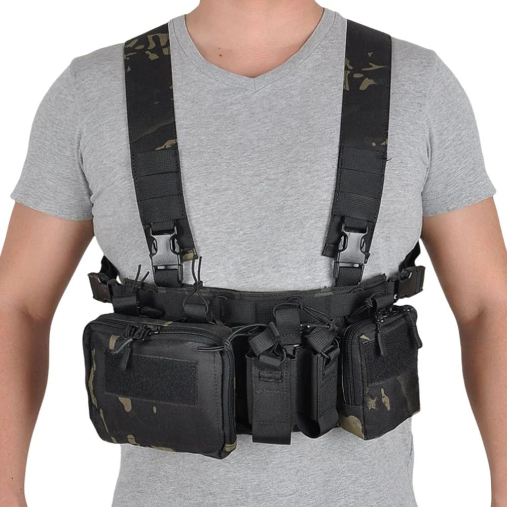 Gilet de poitrine tactique, sac de plate-forme, gilet d'entraînement sur le terrain, sangle de Camouflage multifonctionnelle avec multi-poches, Camping en plein air, Pack de Match CS