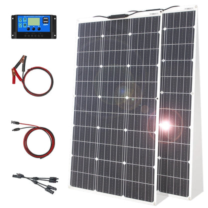 Kit de panneaux solaires flexibles 12V, 100W 200W